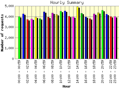 Hourly Summary: Number of requests by Hour.